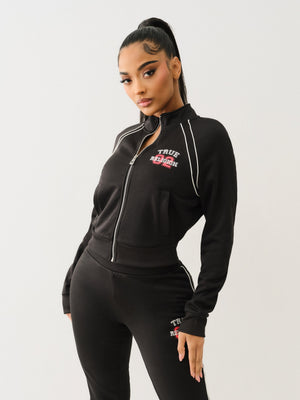 True Religion Sporty Shrunken Track Jkt Jet Black