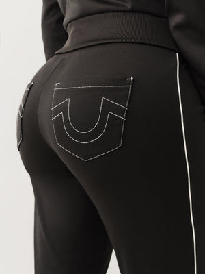 True Religion Sporty Bootcut Track Pant Jet Black