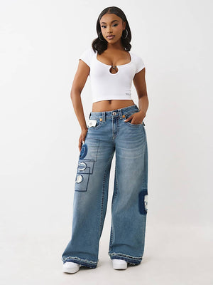 True Religion Jeans Rip Repair Jessie F Big T Happy Breeze