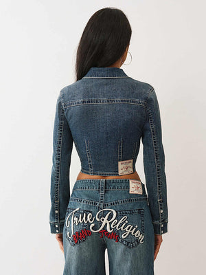 True Religion Denim Shirt Fitted Dark Wash