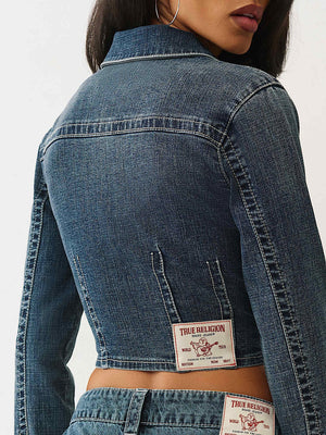 True Religion Denim Shirt Fitted Dark Wash