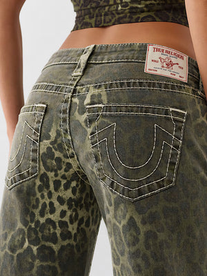 True Religion Jeans Bobbi Low Rise Big T Camo Leopard