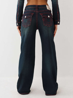 True Religion Jeans Carpenter Bobbi Flap Big T Midnight Serenade