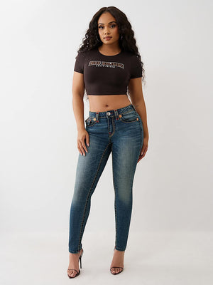 True Religion T-Shirt Anniversary Crystal Spicy Ss T Ganache