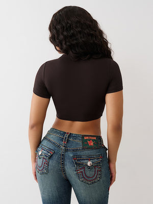 True Religion T-Shirt Anniversary Crystal Spicy Ss T Ganache