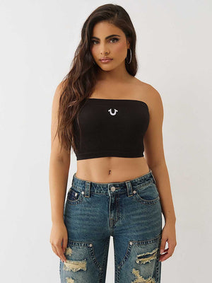 True Religion Top Hs Seamless Bandeau Jet Black