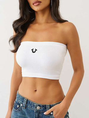 True Religion Top Hs Seamless Bandeau Optic White