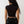 True Religion Crystal V Notch Side Ruch Top Jet Black