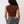 True Religion Crystal V Notch Side Ruch Top Rocky Road