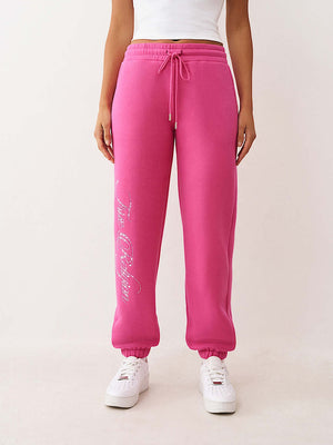True Religion Crystal Boyfriend Jogger Very Berry