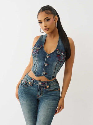 True Religion Denim Vest Super T Twilight Spark
