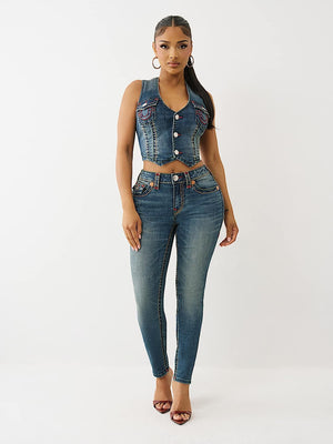 True Religion Denim Vest Super T Twilight Spark