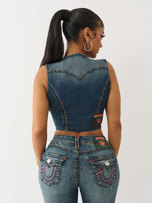 True Religion Denim Vest Super T Twilight Spark
