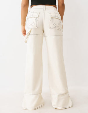 True Religion Bobbi Baggy Carpenter Big T Winter White