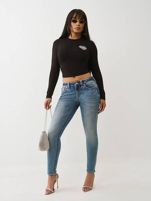 True Religion Jeans Crystal Jennie Mr Skinny Big T Crystal Flash