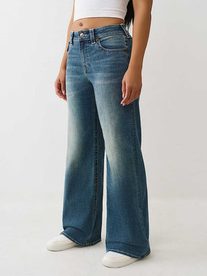 True Religion Jeans Bobbi Baggy Flap Honey Crisp