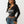 True Religion T-Shirt Glitter Ribbed Notch Ls Jet Black