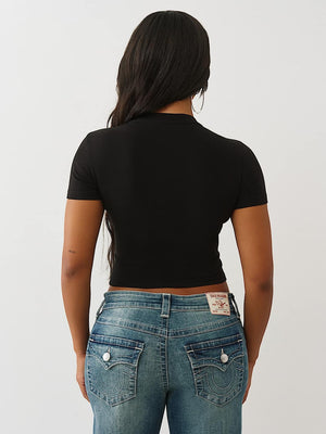 True Religion T-Shirt Crystal Buddha Ss Baby Jet Black