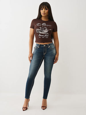 True Religion T-Shirt Crystal Buddha Ss Baby Chicory Coffee