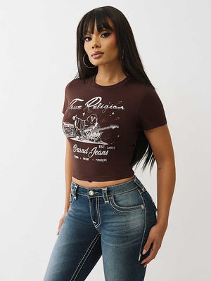 True Religion T-Shirt Crystal Buddha Ss Baby Chicory Coffee