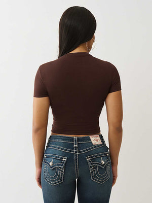True Religion T-Shirt Crystal Buddha Ss Baby Chicory Coffee