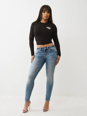 True Religion T-Shirt Glitter Puff Heritage Baby Black