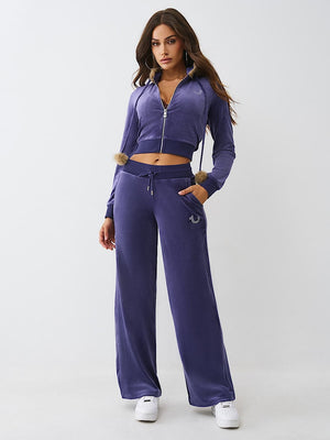 True Religion Sweatpants Crystal Hs Velour Straight Leg Astral Aura