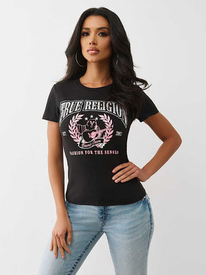 True Religion T-Shirt Crystal Buddha Ss Jet Black