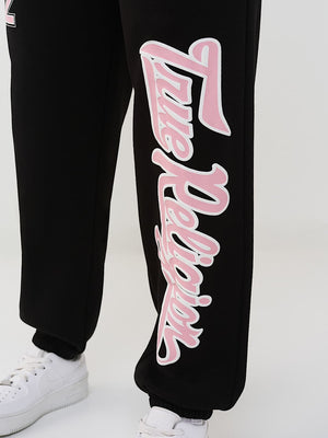 True Religion Jogger Fleece Boyfriend Jet Black