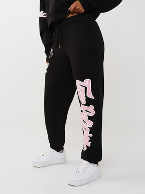 True Religion Jogger Fleece Boyfriend Jet Black