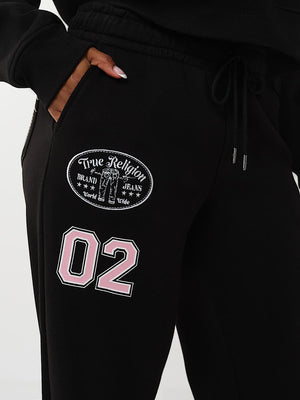 True Religion Jogger Fleece Boyfriend Jet Black