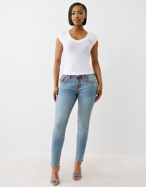 True Religion Jennie Mr Skinny Flap Sup T Blue Crystal