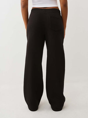 True Religion Pants Crystal Wide Leg Jet Black