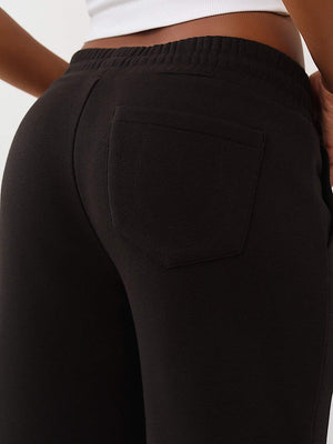 True Religion Pants Crystal Wide Leg Jet Black