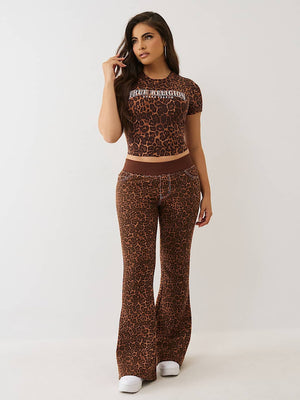 True Religion T-Shirts Crystals Ss Baby Leopard