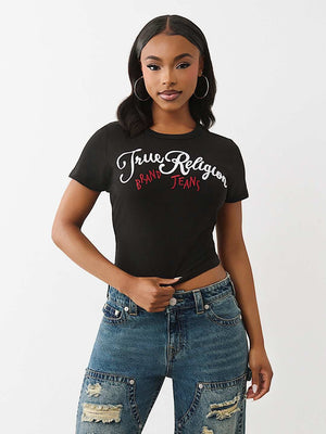 True Religion T-Shirt Emb Branded Ss Baby Jet Black