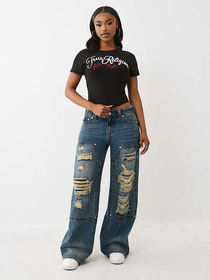 True Religion T-Shirt Emb Branded Ss Baby Jet Black