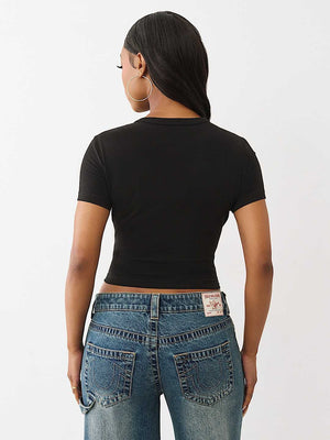 True Religion T-Shirt Emb Branded Ss Baby Jet Black