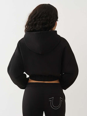 True Religion Studded Gf Pullover Hoodie Jet Black