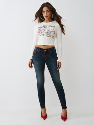 True Religion T-Shirt Printed Buddha Ls Baby Winter White