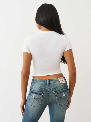 True Religion Wing Crystal Baby Tee Optic White