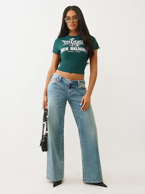 True Religion Wing Crystal Baby Tee Botanical Garden