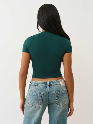True Religion Wing Crystal Baby Tee Botanical Garden