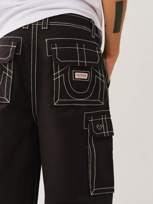 True Religion Big T Cargo Pants Baggy Black