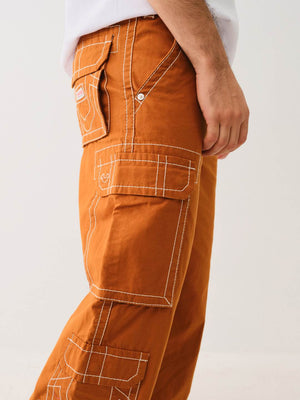 True Religion Big T Cargo Pants Baggy Caramel