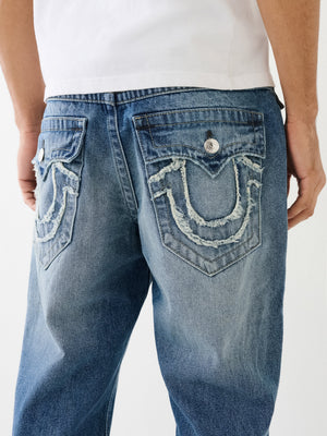 True Religion Ricky Jeans Raw Edge Cephus Medium Wash