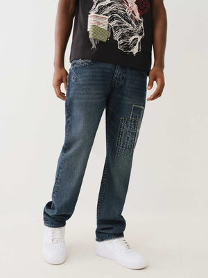 True Religion Rick Flap Jeans Sashiko Draco Dark Wash