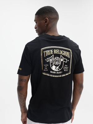 True Religion T-Shirt Religion Curved Box Jet Black