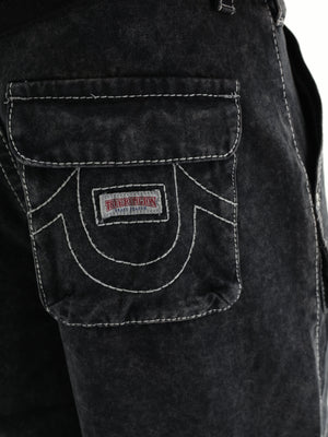 True Religion Cargo Pants Big T Fashion Black