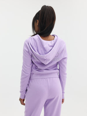 True Religion Arch Hs Glitter Zip Hoodie Lavendula